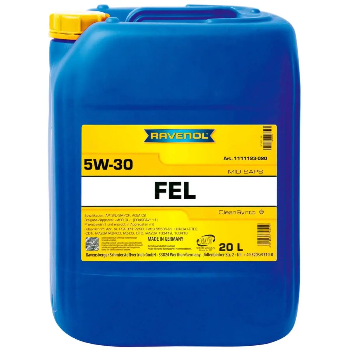 masfil-ravenol-FEL-5w30-20L